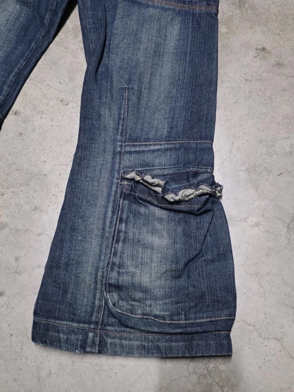 Runway Marithe Francois Girbaud Dark Blue Flare Cargo Jeans 2004 - Picture 5 of 9